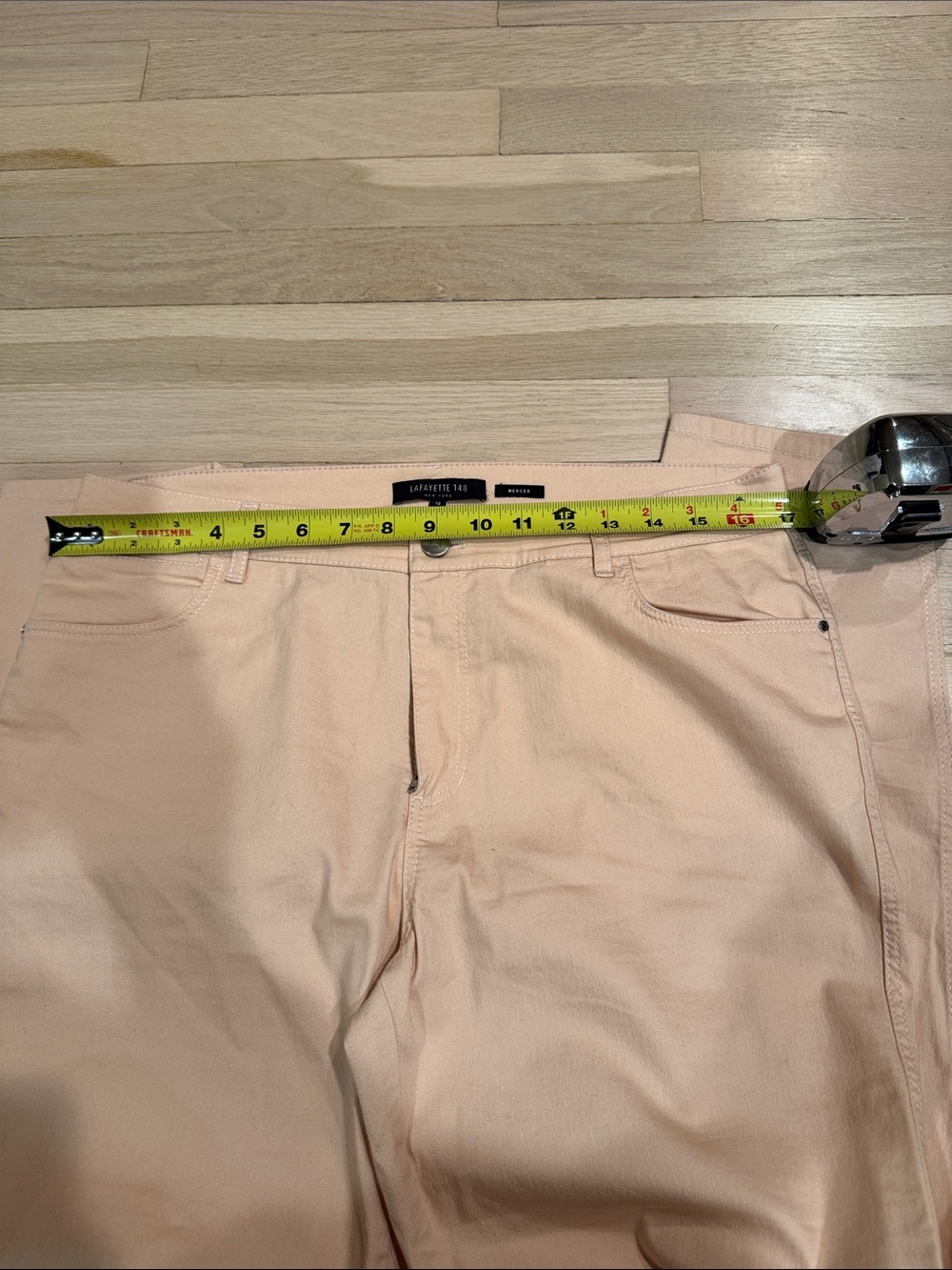 Lafayette 148 New York Light Blush Skinny Pants Size 12 - Picture 12 of 13